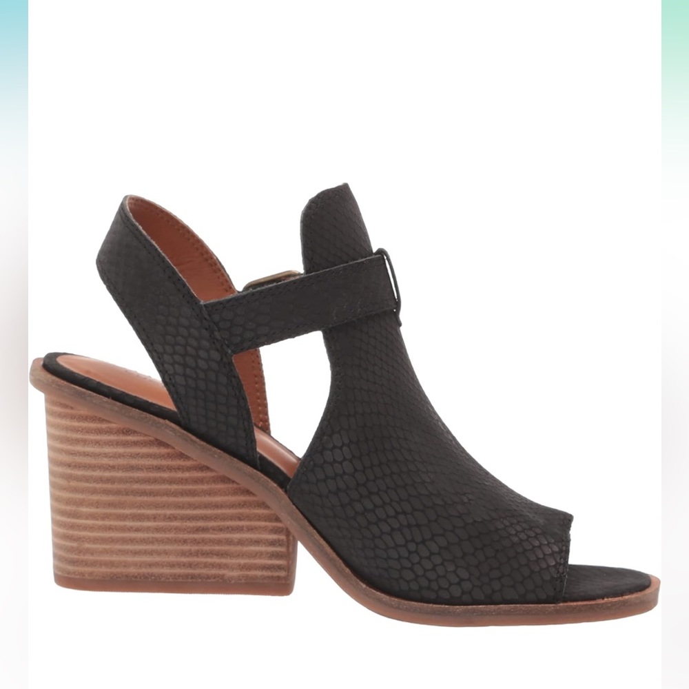 Lk-Labradite Womens Leather Open Toe Block Heels